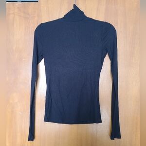 Urban Outfitters Black Ribbed Mock Neck Long Sleeve Top Medium